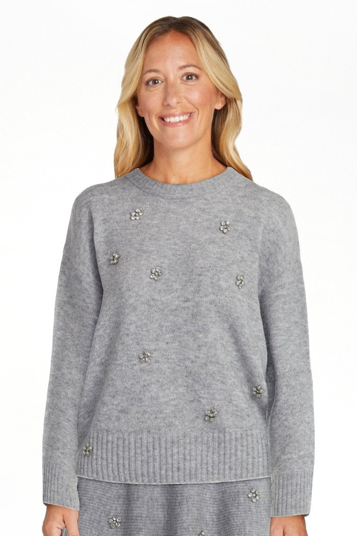 Free Assembly Women's Embellished Mock Neck Sweater with Long Sleeves, Sizes XS-4X | Walmart (US)