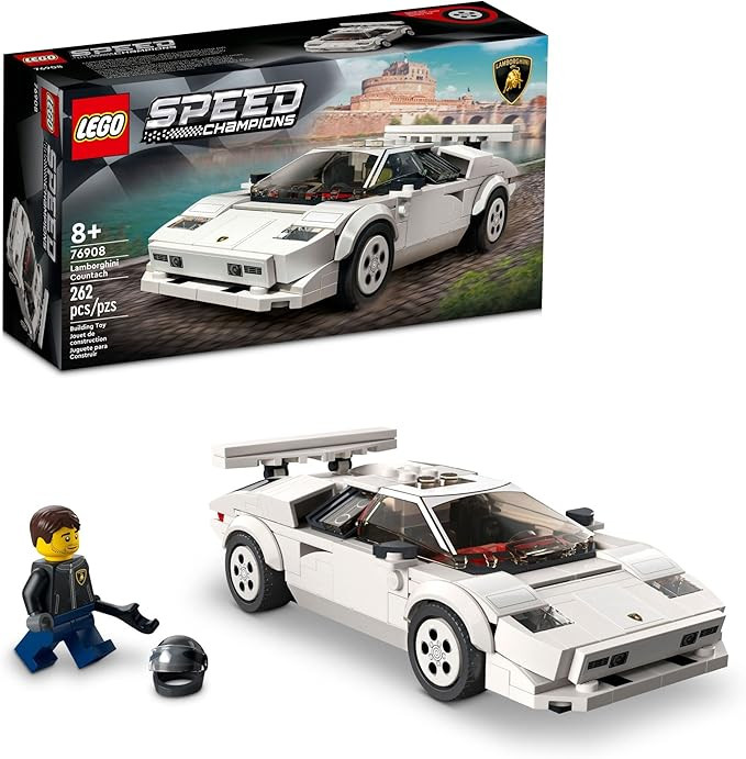 Lego Speed Champions Lamborghini Countach 76908, Race Car Toy Model Replica, Collectible Building... | Amazon (US)