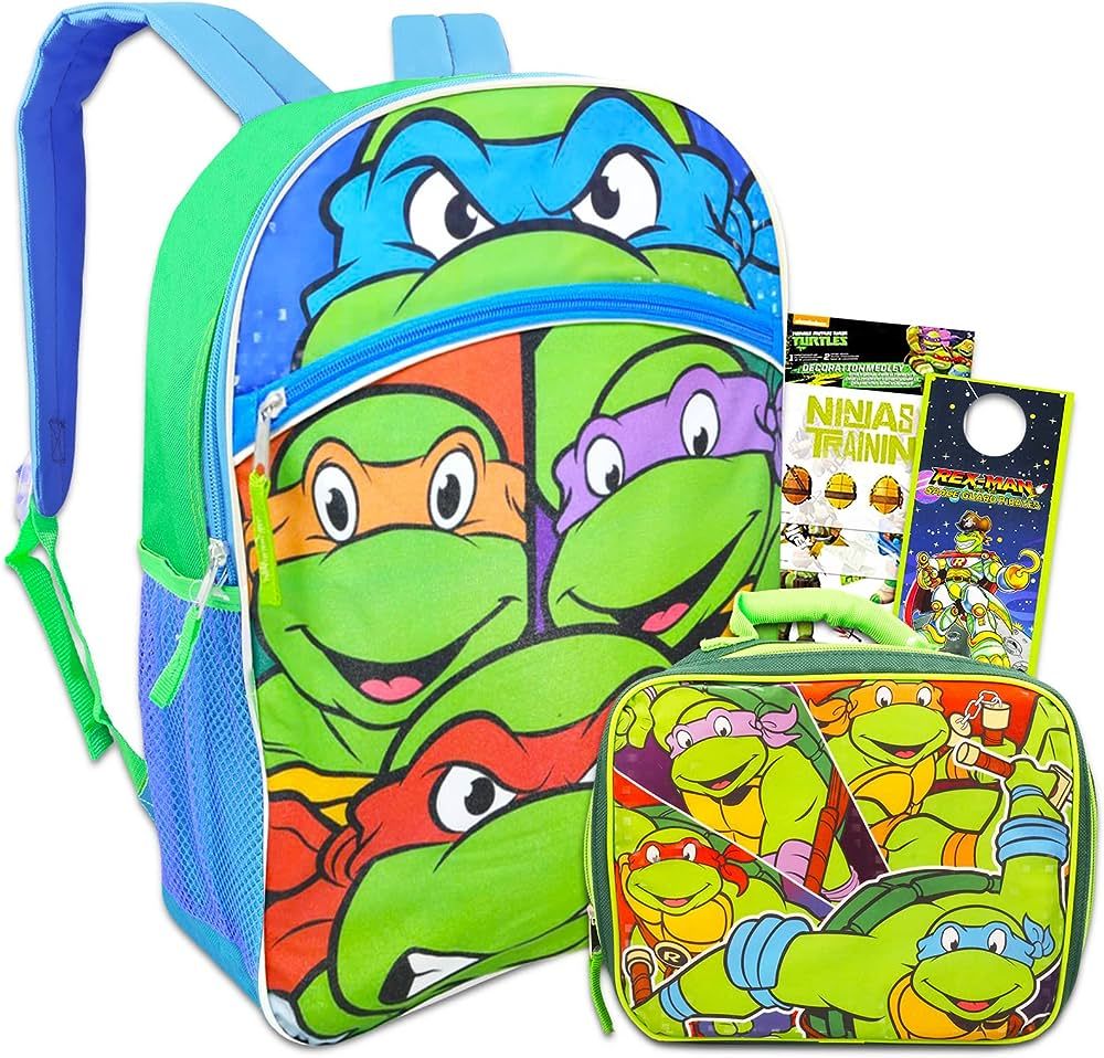 Teenage Mutant Ninja Turtles Backpack with Lunch Box - Bundle with 16” TMNT Backpack, Lunch Bag... | Amazon (US)