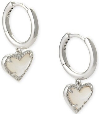 Kendra Scott Ari Heart Silver Huggie Earrings | Dillard's | Dillard's