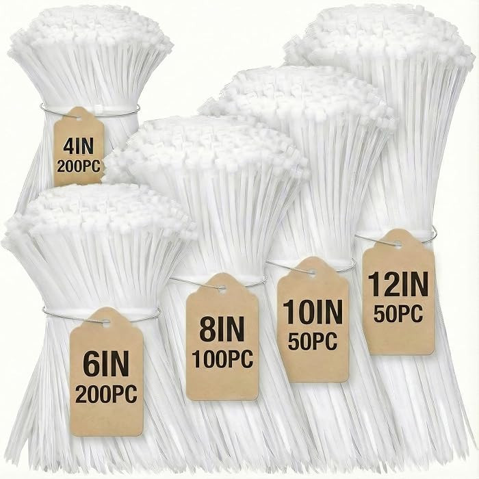 Cable Zip Ties,600 Piece Self-Locking Nylon Cable Ties,Assorted Sizes 4+6+8+10+12-Inch,Multi-Purp... | Amazon (US)