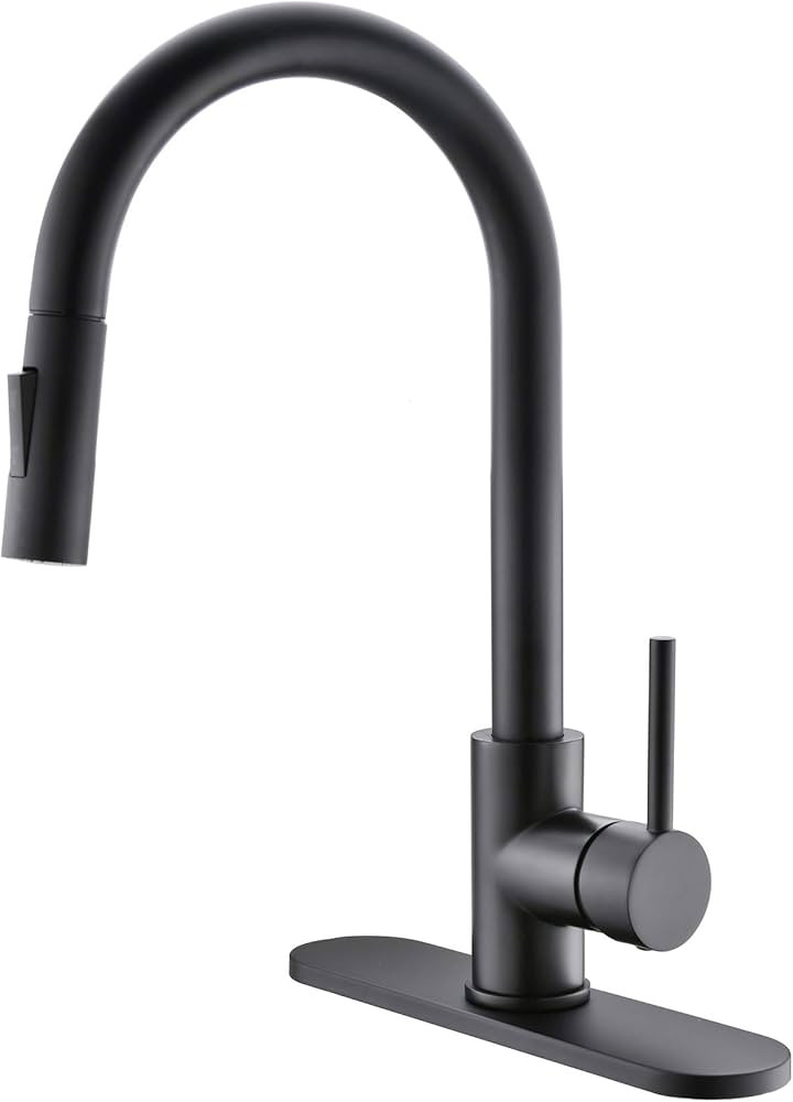 Havin Black Kitchen Faucet with Pull Down Sprayer,Brass and Stainless Steel Material, with cUPC C... | Amazon (US)