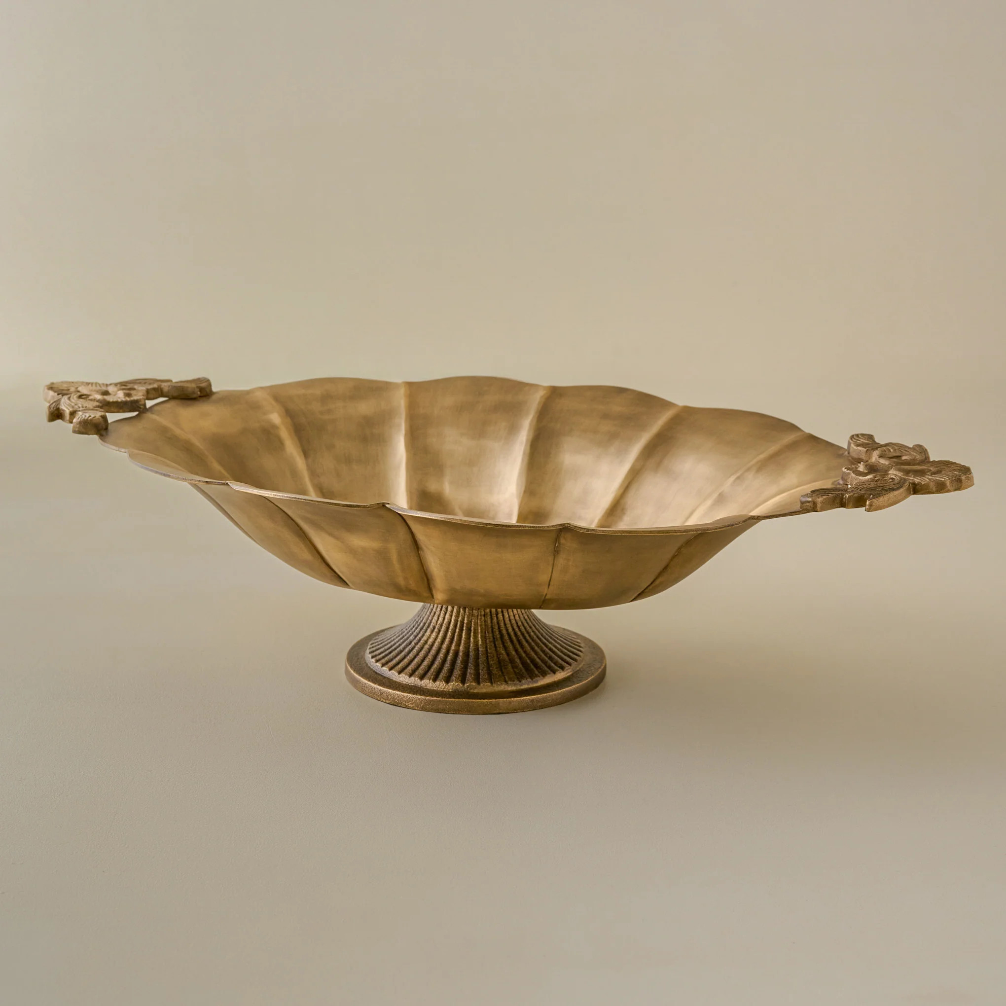 Oversized Ornate Brass Pedestal Bowl | Magnolia