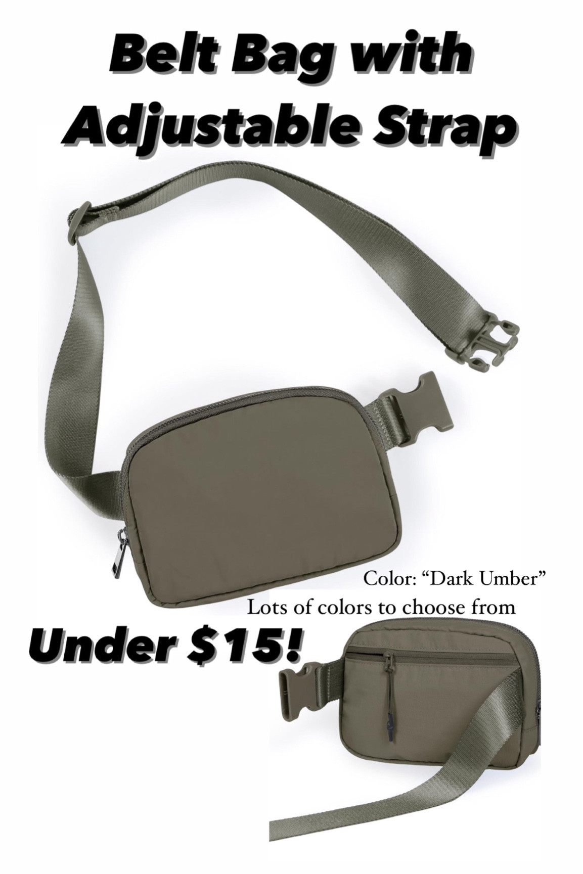 Lululemon Inspired! My favorite belt bag! Perfect for traveling. Holds my iPhone 15 pro max. 
Several pockets inside and zipper pocket outside. 

#LTKFindsUnder50 #LTKGiftGuide #LTKTravel