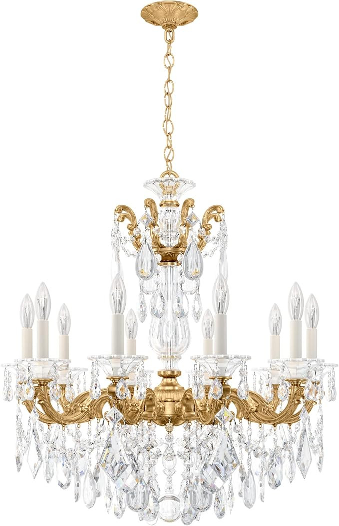 Signature 5074-22, La Scala 10 Light 28in x 29.5in Chandelier in Heirloom Gold with Clear Heritag... | Amazon (US)