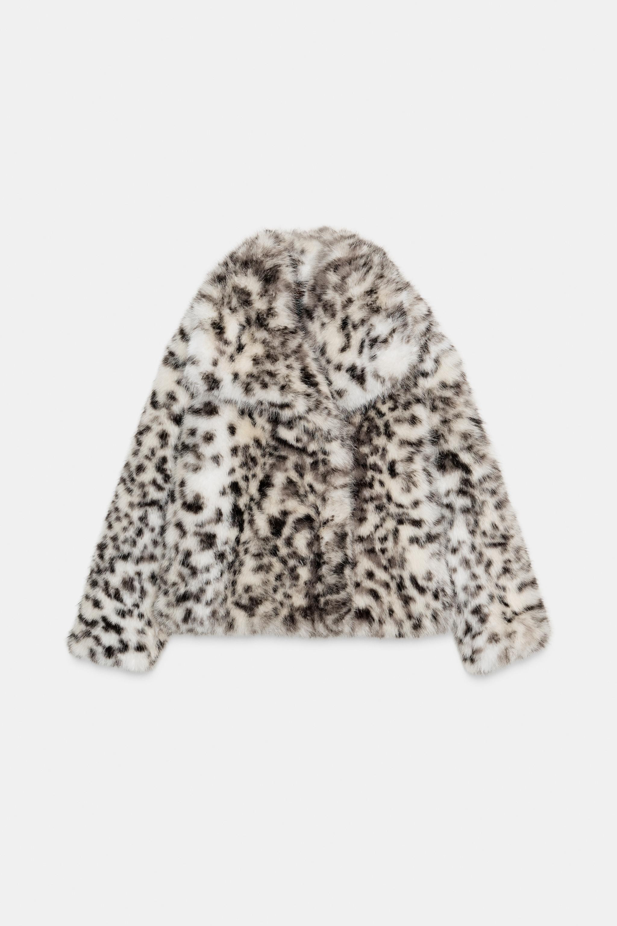 ANIMAL PRINT FAUX FUR JACKET ZW COLLECTION | Zara US