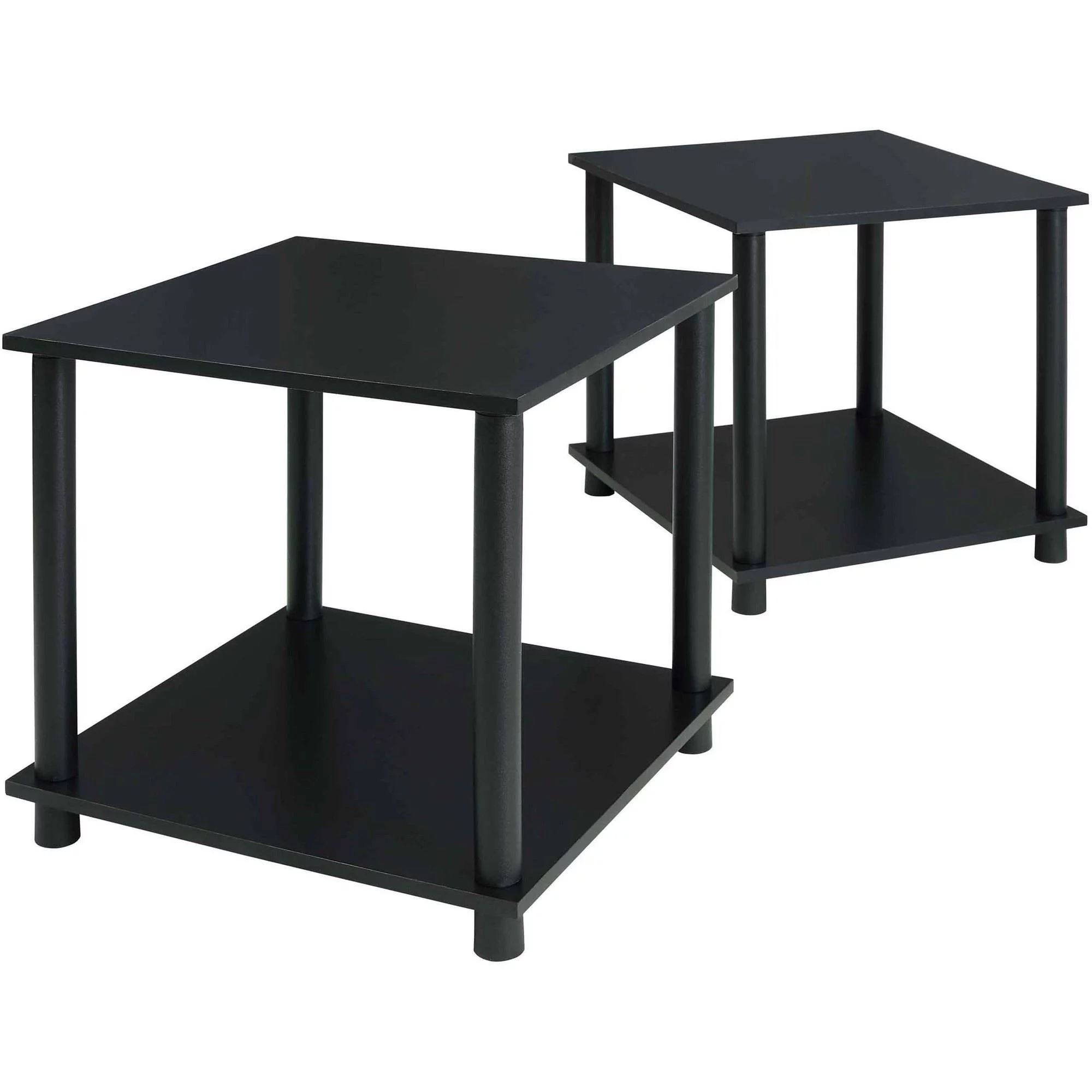Mainstays No Tools 2-Pack End Table, Solid Black - Walmart.com | Walmart (US)