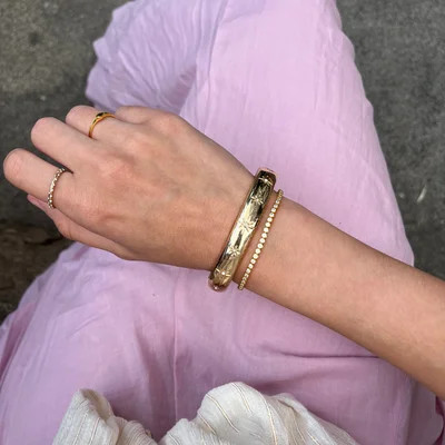 Astra Celestial Hinge Bangle - Gold/Pavé | BaubleBar