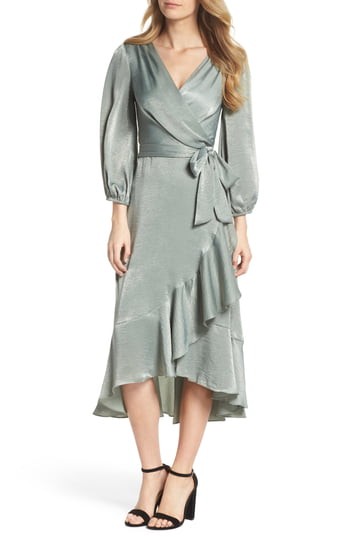 Women's Gal Meets Glam Collection Jennifer Shimmer Satin Wrap Dress | Nordstrom