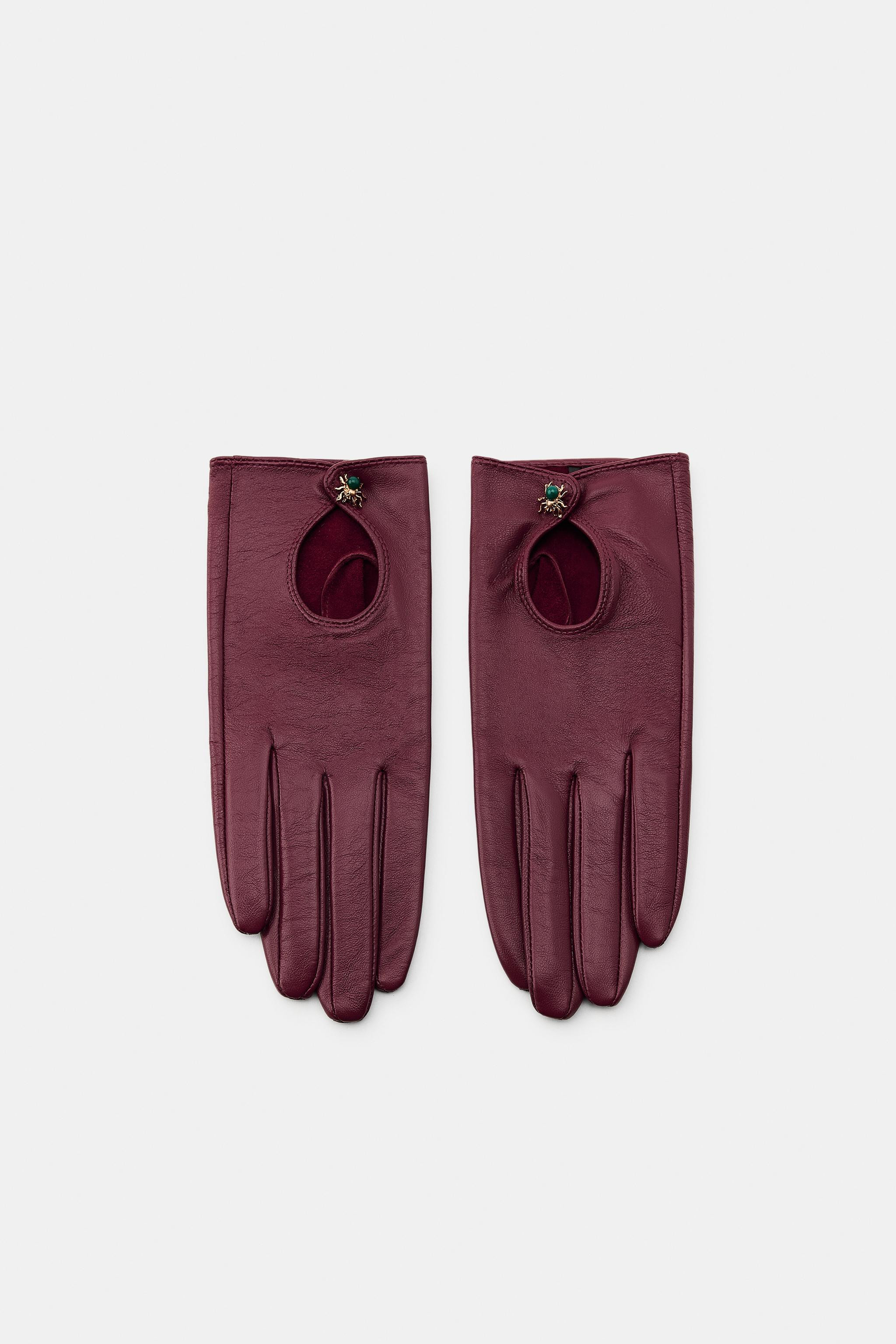 SPIDER LEATHER GLOVES | Zara US