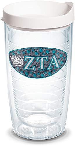 Tervis Fraternity - Zeta Tau Alpha Tumbler with Emblem and White Lid 16oz, Clear | Amazon (US)