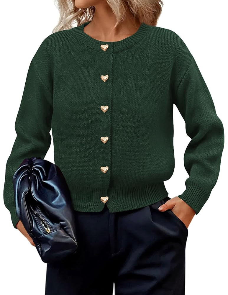 PRETTYGARDEN Cardigan Sweaters for Women Trendy Long Sleeve Open Front Button Down Jacket 2025 Fa... | Amazon (US)