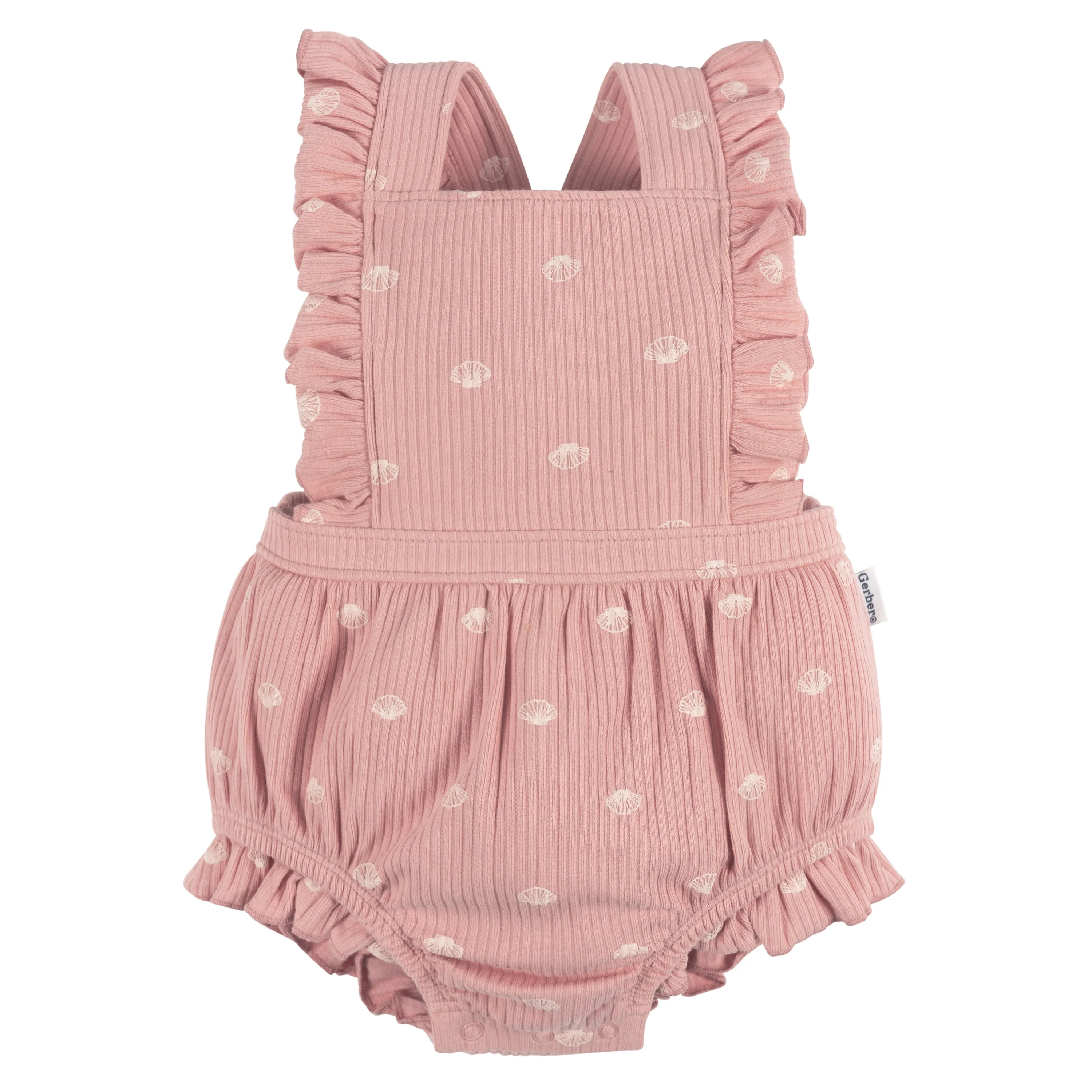 Gerber Baby Girl Ruffle Romper, Sizes Newborn - 24 Months - Walmart.com | Walmart (US)