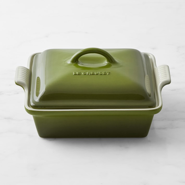 Le Creuset Heritage Stoneware Shallow Square Covered Baker, 2-Qt. | Williams-Sonoma
