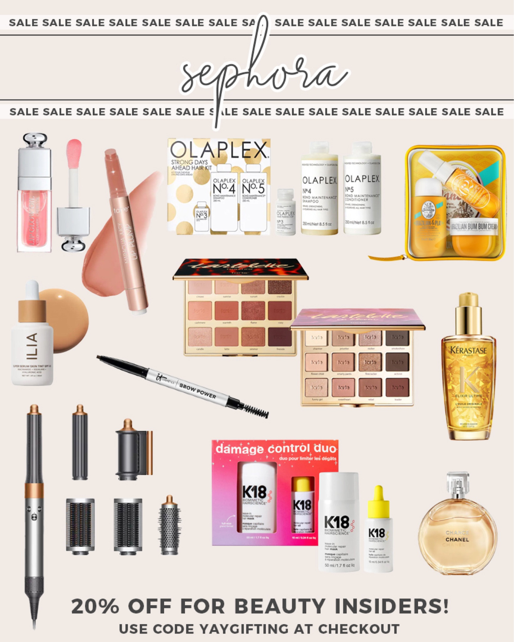 Sale alert! 20% off your purchase (if you’re a Beauty Insider!) at Sephora! Get all of your beauty gifts while they’re on sale! 

#sephora 

Sephora sale. Beauty gift. Sephora gift idea. Beauty gift set. Olaplex gift set. Dyson air wrap on sale. Tarte eye shadow palette  

#LTKGiftGuide #LTKbeauty #LTKsalealert