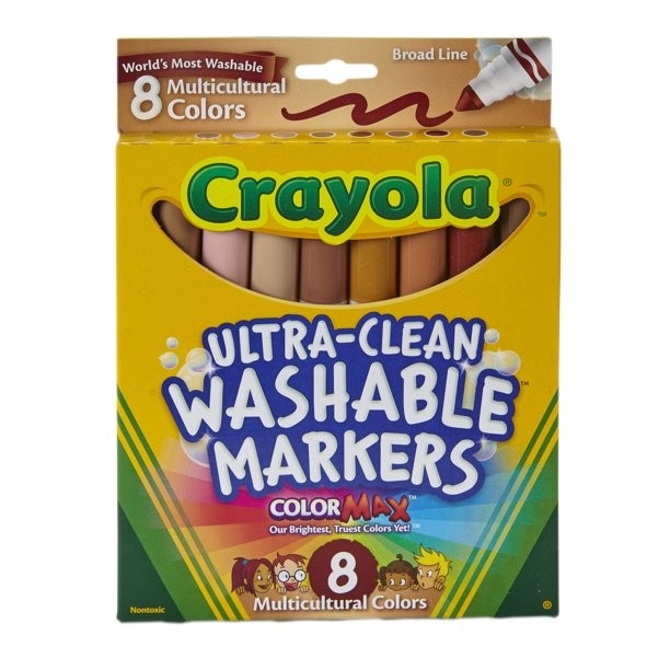 Crayola Washable Marker Set, 8-Colors, Broad, Skin Tones | Walmart (US)