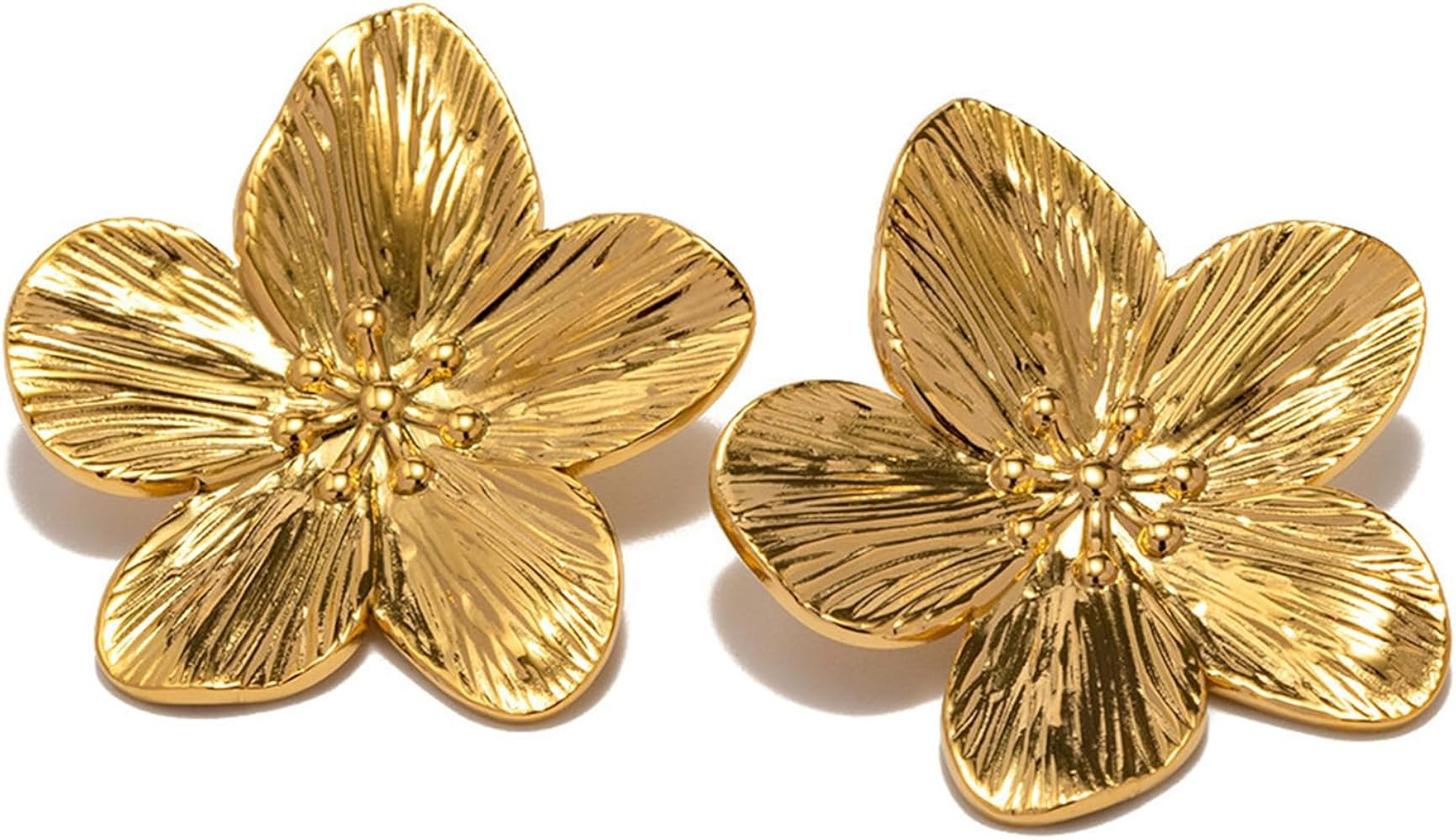 Flower Earrings for Women,Boho Statement Large Double Flower Earrings Trendy Chunky Floral Stud E... | Amazon (US)