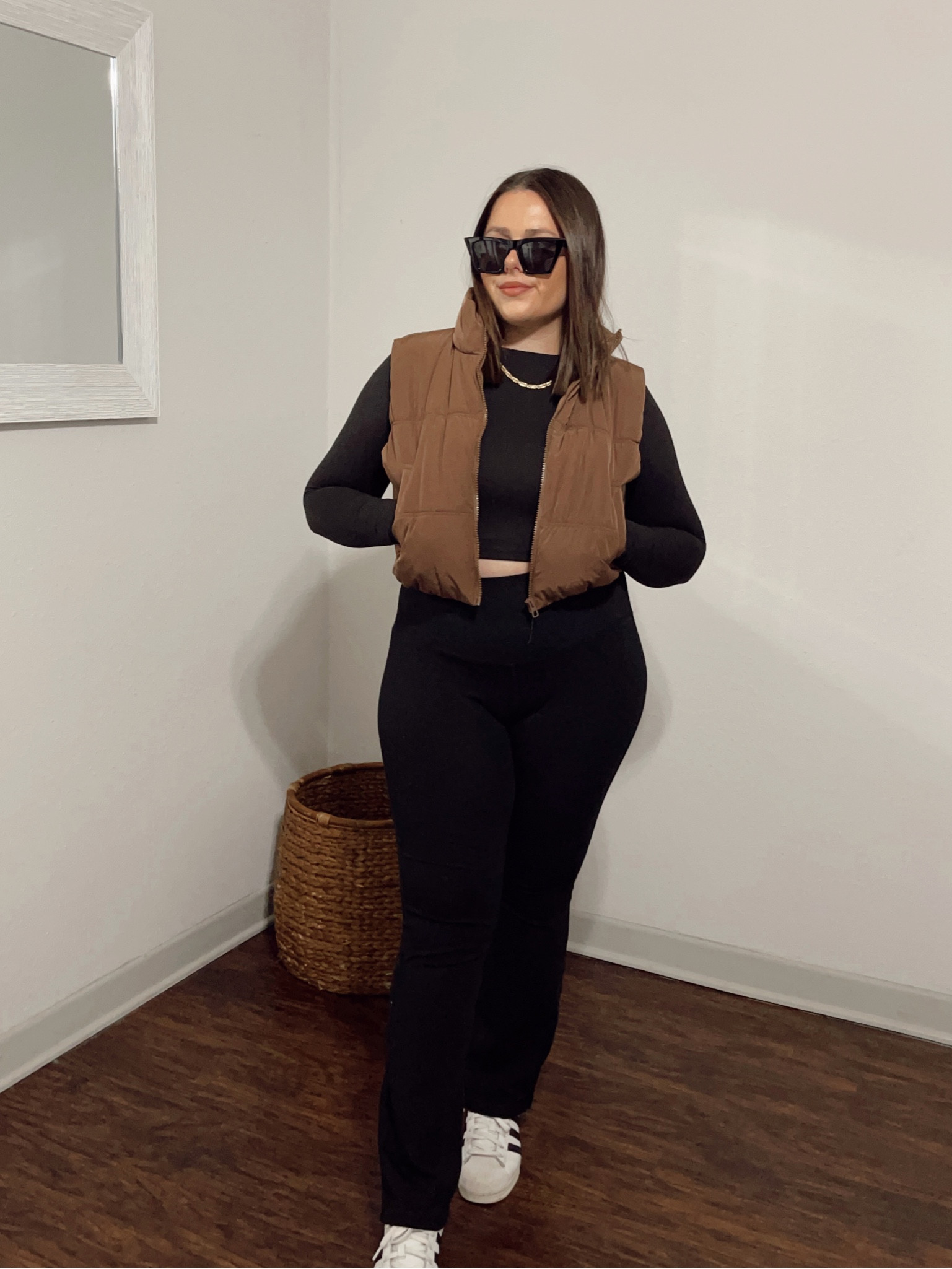 Sunglasses - Amazon 
Top - M - Windsor store
Puffer vest - S - H&M
Leggings - M 
Necklace - Miranda Frye

#LTKmidsize #LTKstyletip #LTKfindsunder50