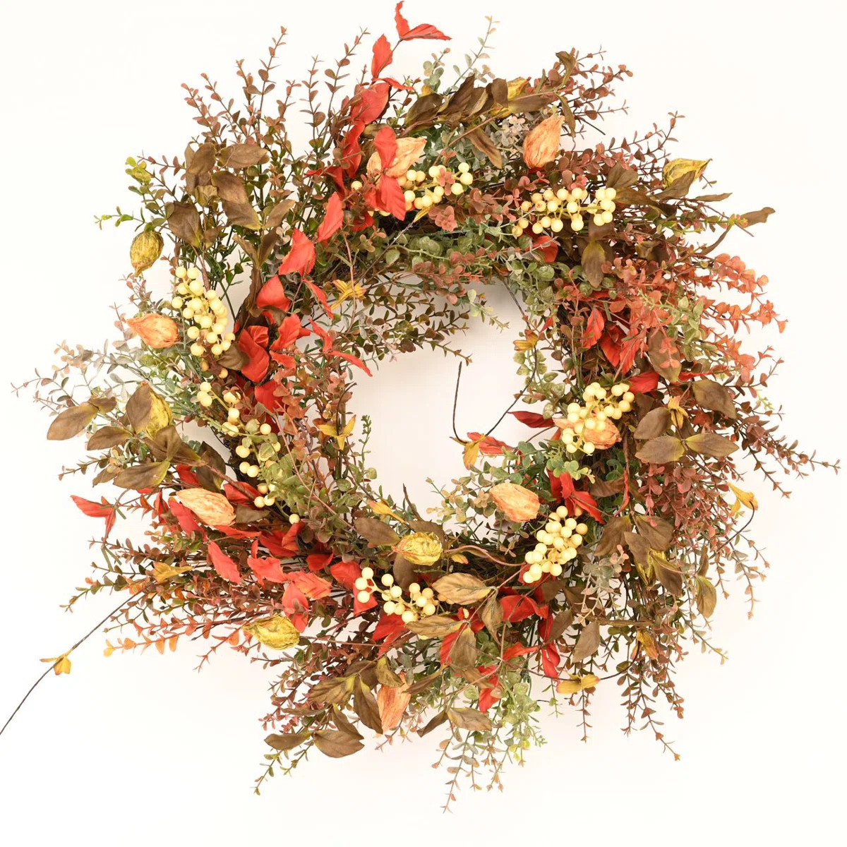 Autumn Faux Eucalyptus, Berry 24'' Wreath | Wayfair North America