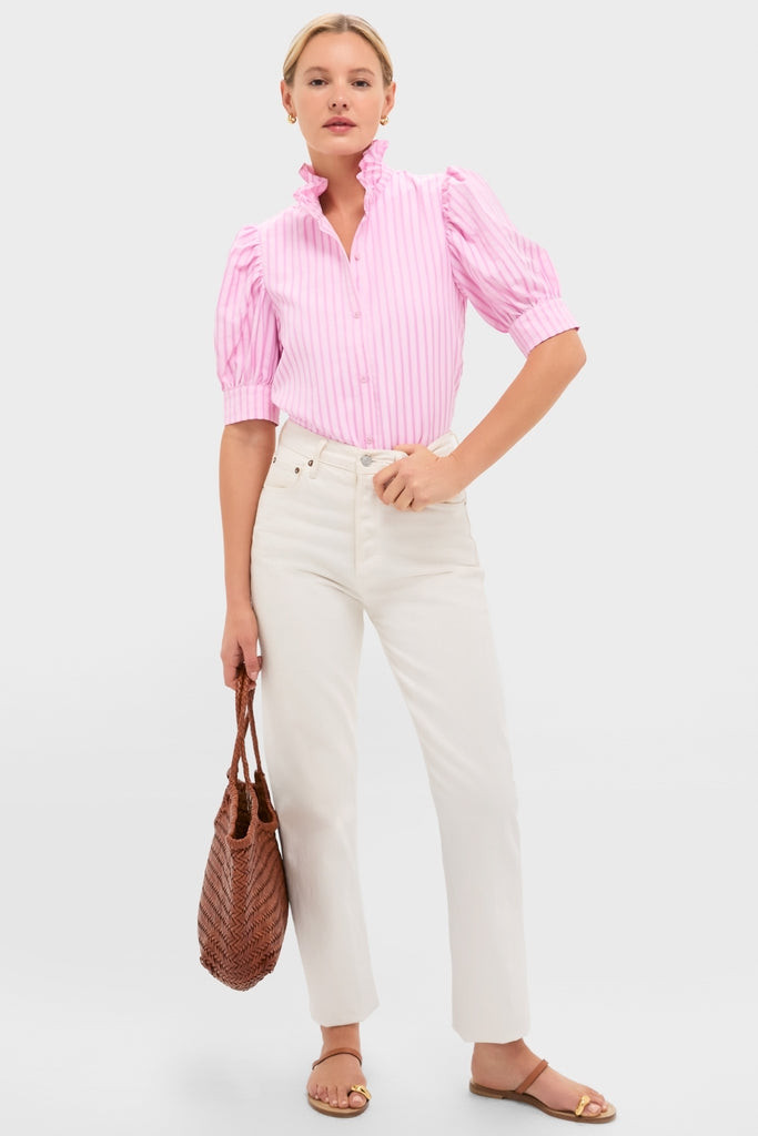 Pink Candy Stripe Louisa Blouse | Tuckernuck (US)
