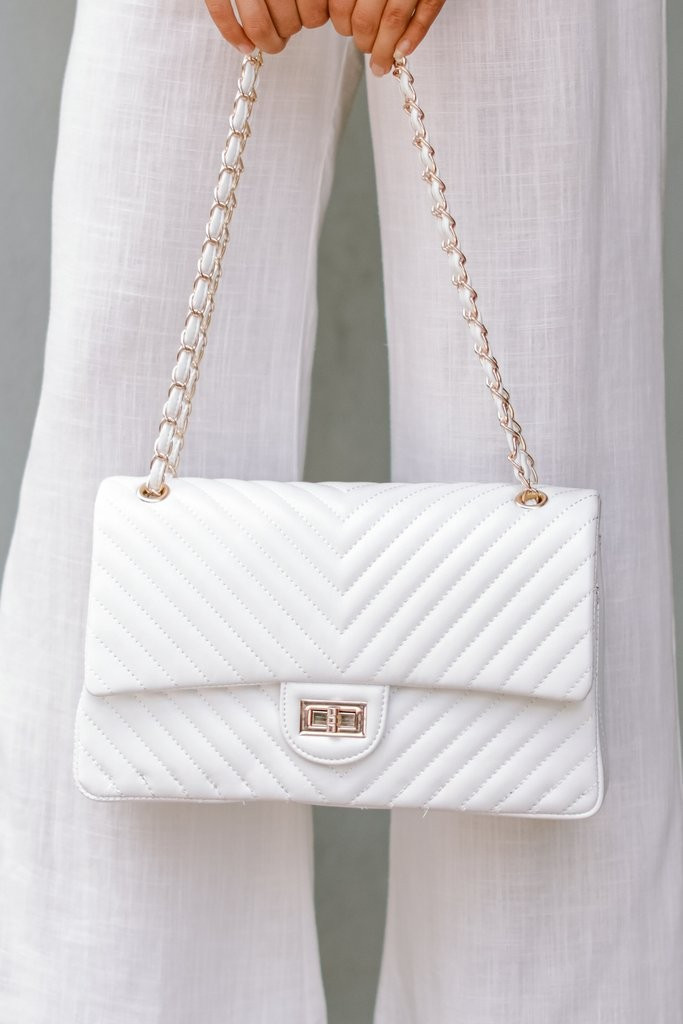 Polished And Poised White Bag | Red Dress 