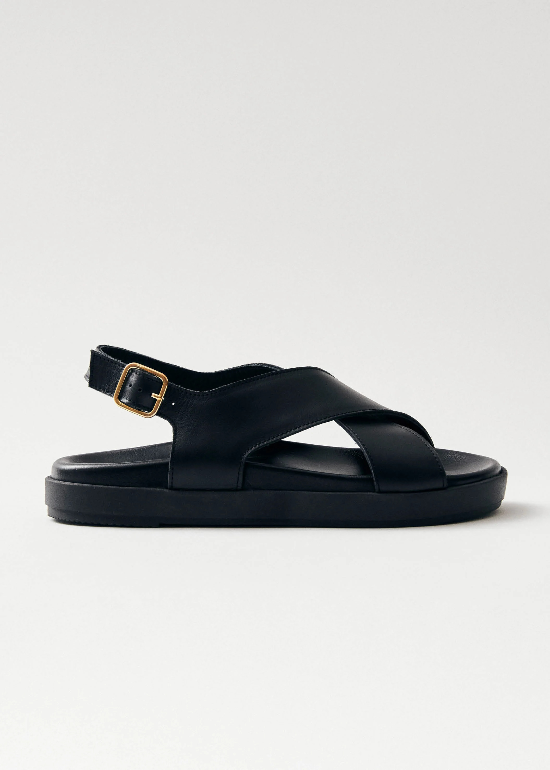 Nico Black Leather Sandals | Alohas UK