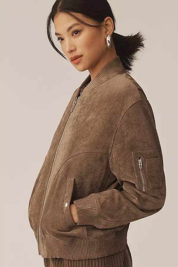Faux-Suede Bomber Jacket | Anthropologie (US)