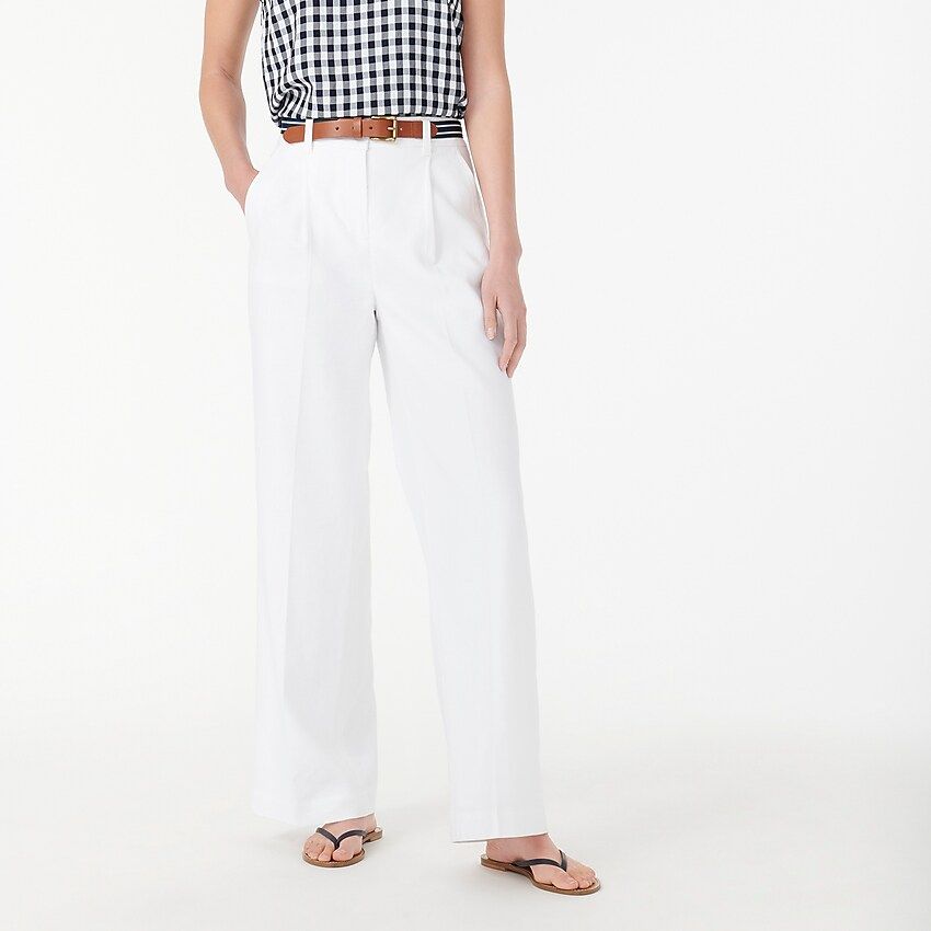 Wide-leg pant in stretch linen | J.Crew US