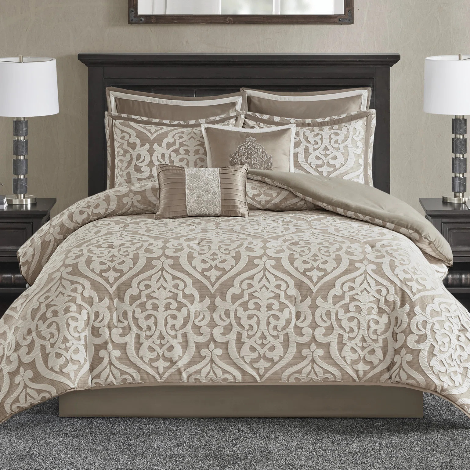 Odette Luxury 8 Piece Jacquard Comforter Set | Wayfair North America