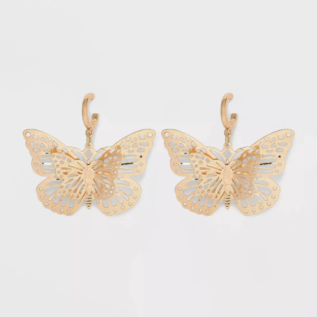 Filigree Layered Butterfly Hoop Earrings - Wild Fable™ Gold | Target