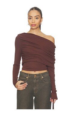 SNDYS Reena Knit Top in Chocolate from Revolve.com | Revolve Clothing (Global)