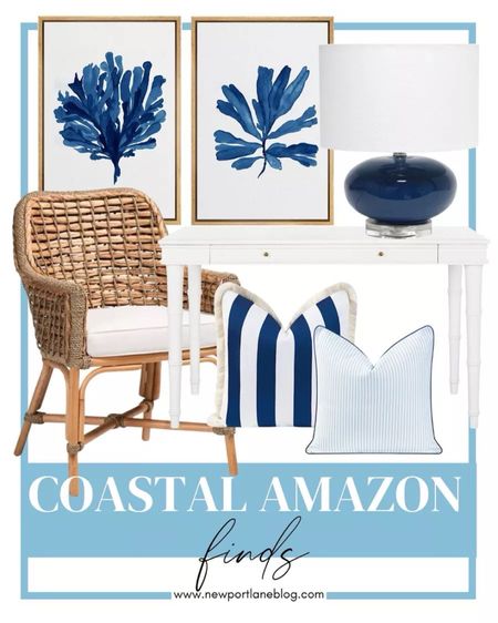 The best Coastal home decor that are Amazon decor finds! Including this white desk or white console table, rattan dining chair, blue lamp, throw pillows, pillow cover, blue lamp, for grandmillennial / coasta; / blue and white decor lovers! 
5/31

#LTKStyleTip #LTKHome
