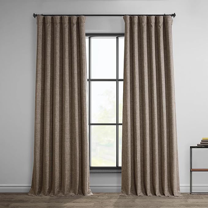 HPD Half Price Drapes Faux Linen Room Darkening Curtains - 120 Inches Long Luxury Linen Curtains ... | Amazon (US)