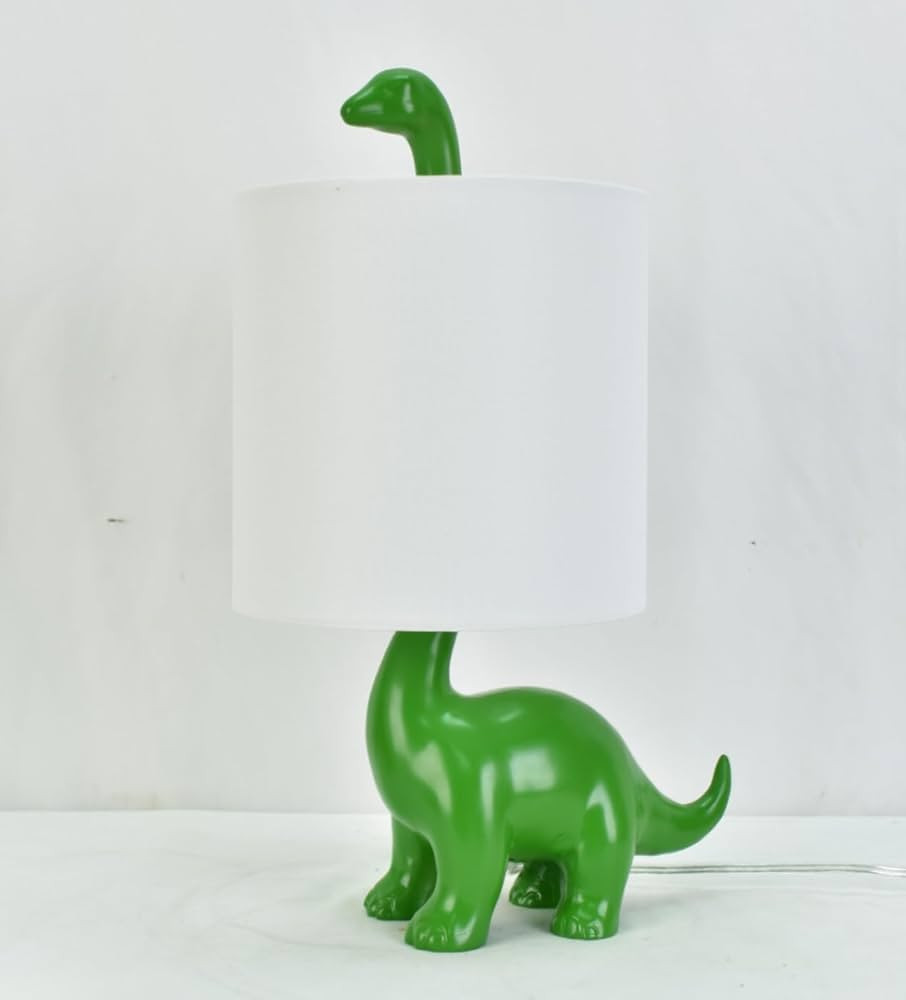 Hobby Lobby Dinosaur Shaped Table Lamp, 17 in Tall, 8 in Wide, Green Dino Base, White Shade | Amazon (US)