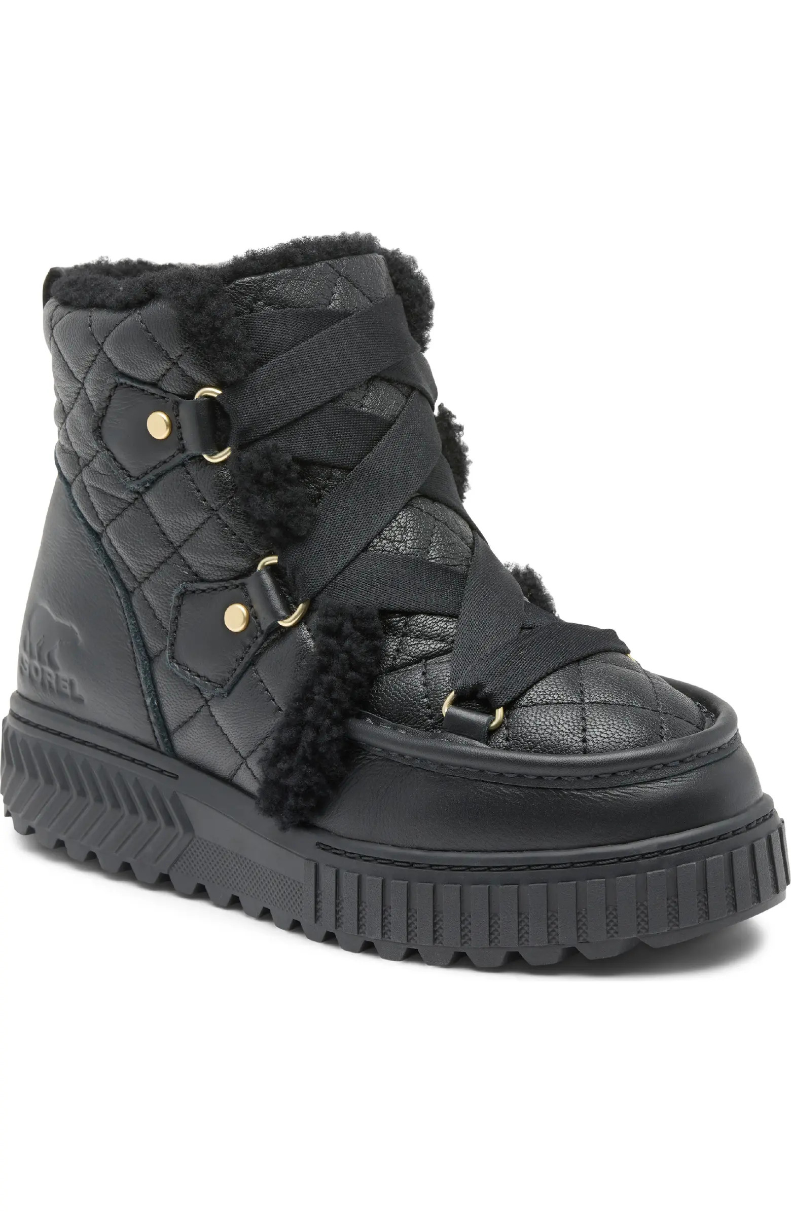 SOREL One Ave™ Alpine Genuine Shearling Trim Waterproof Boot (Women) | Nordstrom | Nordstrom