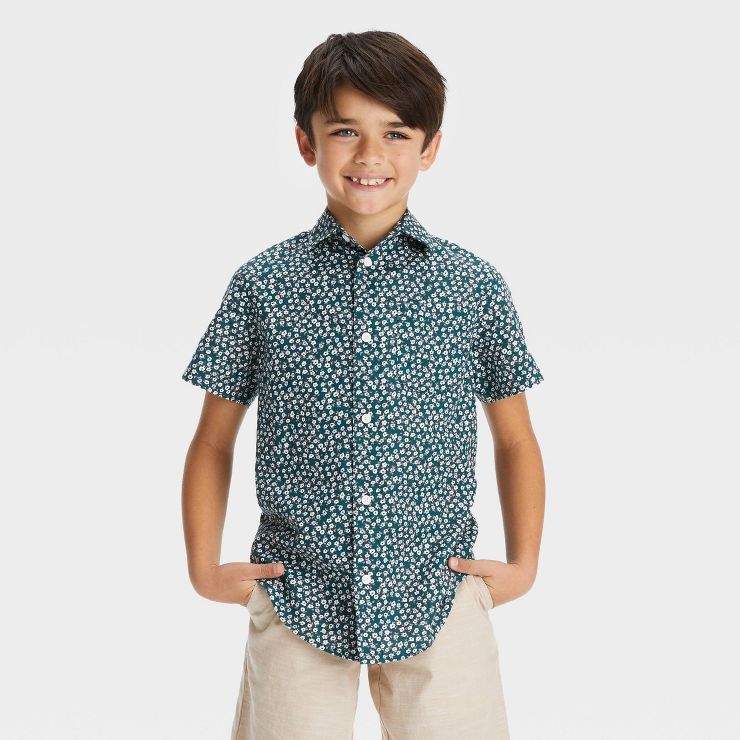 Boys' Short Sleeve Button-Down Shirt - Cat & Jack™ | Target