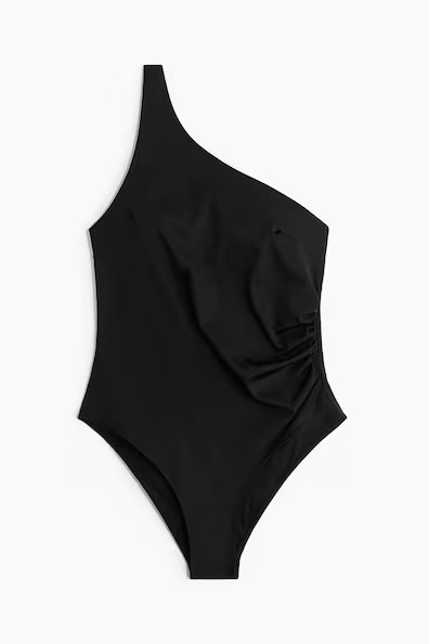 H & M - Light Shape One-Shoulder Swimsuit - Black | H&M (US + CA)