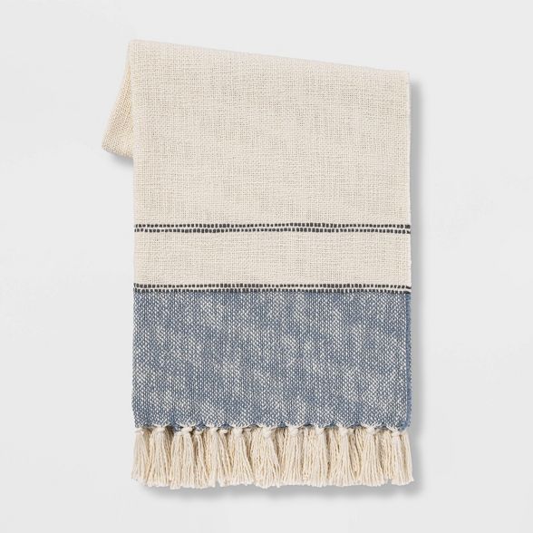 50"x60" Border Striped Cotton Throw Blanket - Threshold™ | Target