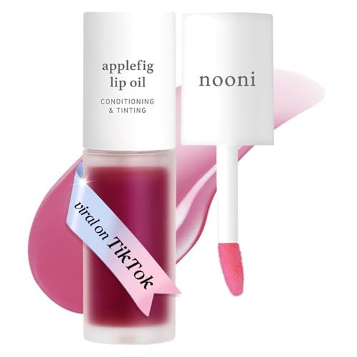 NOONI Korean Lip Oil - Applefig | Long-Lasting, Moisturizing, Plumping, Revitalizing for Dry Lips, Waterproof, No Peel Off, Hydrating, Nourishing Crystal Clear Lip Stain, 0.12 FL Oz | Amazon (US)