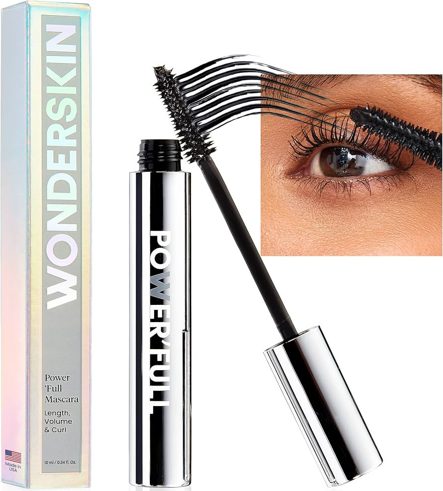 Wonderskin Power'Full Mascara, Volumizing Black Mascara, Smudge Proof Mascara, Hypoallergenic Mas... | Amazon (US)