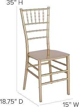 Flash Furniture 2 Pack HERCULES Series Gold Resin Stacking Chiavari Chair | Amazon (US)