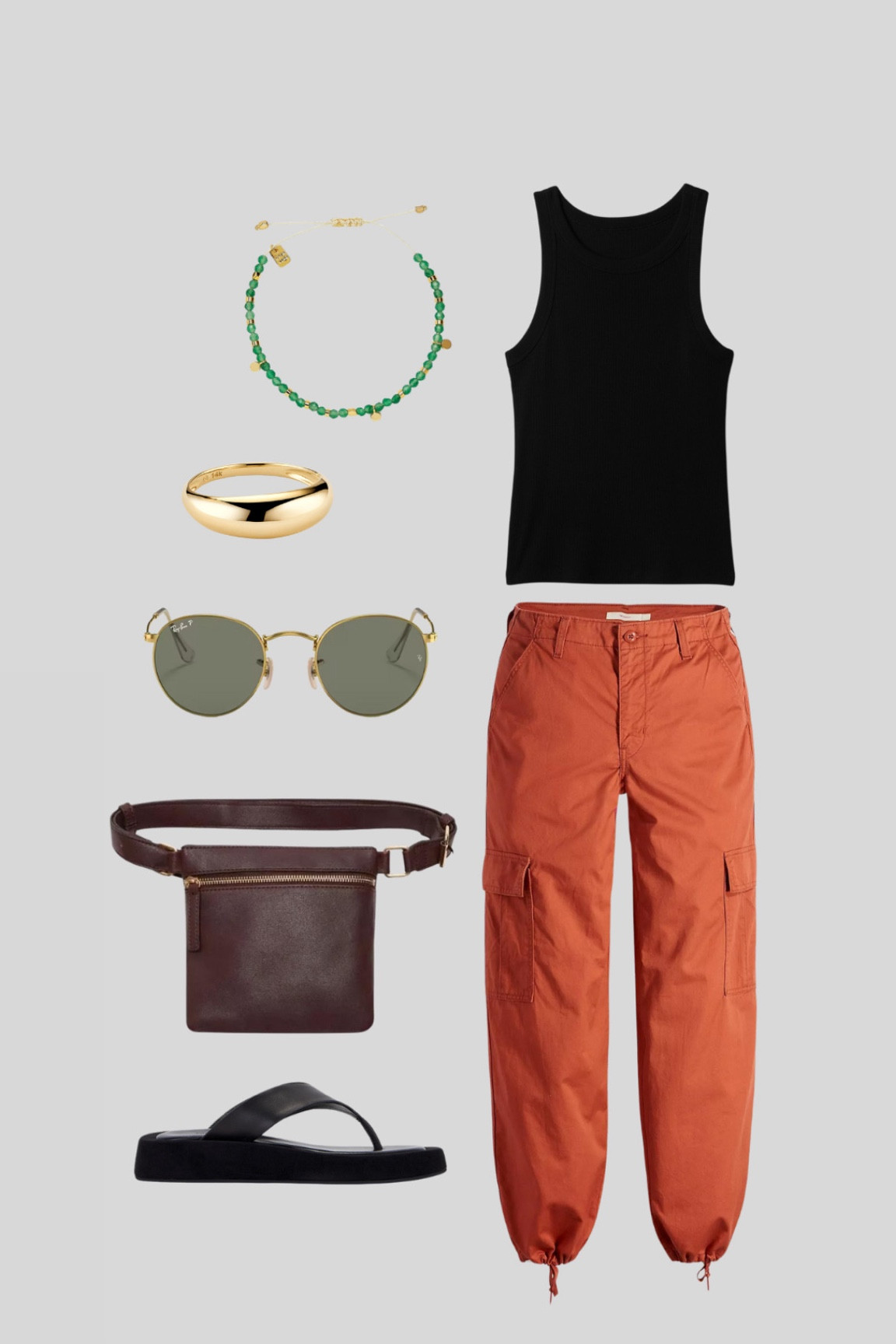 Jennifer Aniston outfit 
Orange cargo pants
Leather belt bags
Flip flops 
Gold rings
90s fashion 

Spring basics

Tee shirts
Flip flops
90s outfits
Cute spring outfits
Casual summer outfits
Spring ootd
Gold rings
90s style outfit
#springoutfit #styletipsforwomen #capsulewardrobe #springoutfitideas #wheretoshop #howtostyleoutfits #springlook #abercrombiejeans #abercrombie
#capsulewardrobeoutfits #capsulecloset #comfychic #styleguideoftheweek #outfits #pinterestgirl #unchoutfitideas #whatimwearing #denimoutfits #casualchicoutfit
#letsgetdressed #swipe
#2024fashion
#Itkstyletip

#LTKstyletip