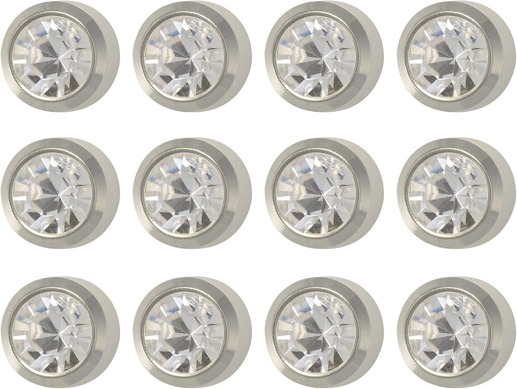 Caflon Surgical Steel White Stone Color 4mm Ear Piercing Earring Studs 12 Pair White Metal | Amazon (US)