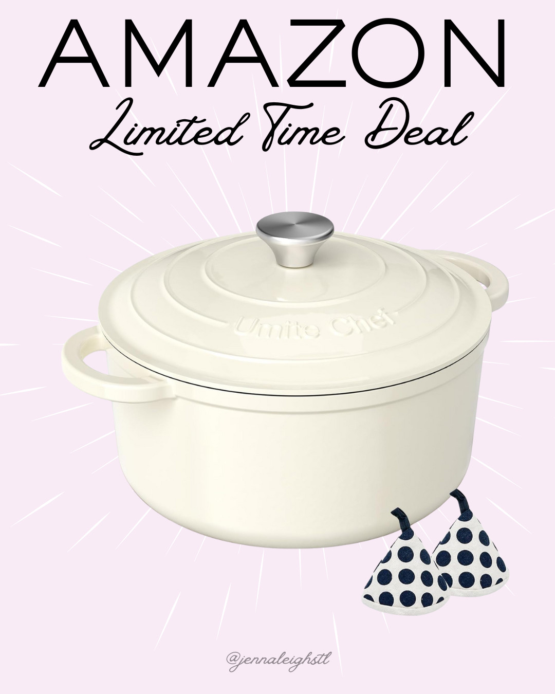 This 5 quart enameled cast iron Dutch oven is an Amazon limited time deal with 29% off, bringing it down to $40. It also comes in multiple color options. 

 #LTKfoodie #LTKHome #LTKSaleAlert