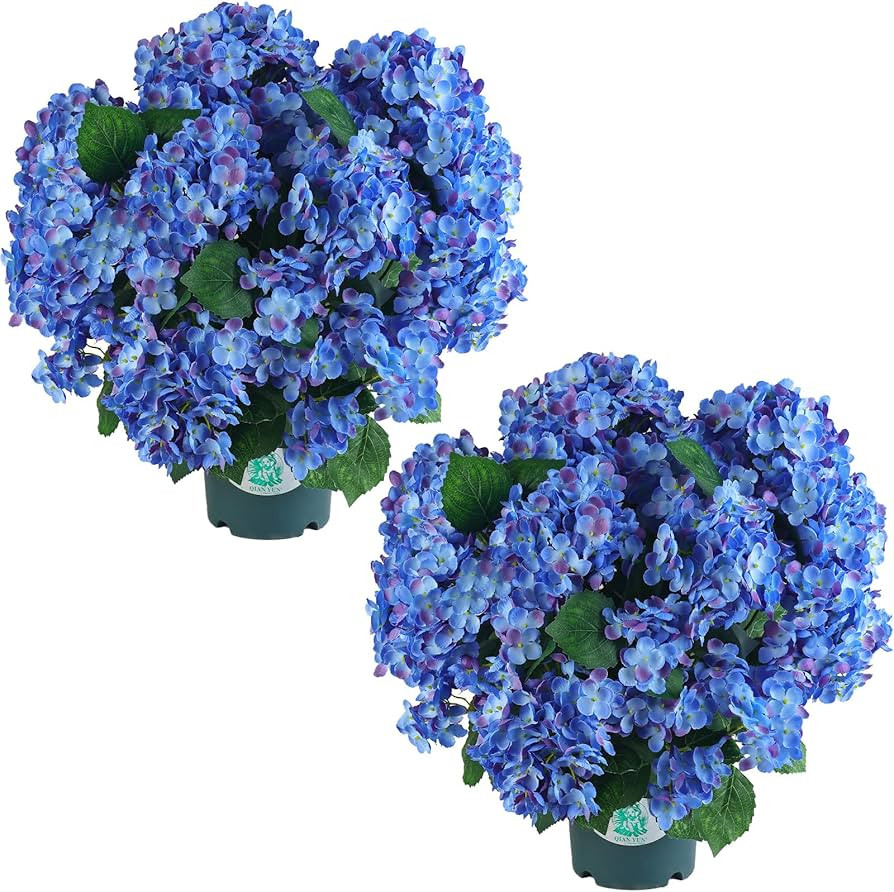QIANYUN Artificial Topiary for Outdoors -20” Potted Plant Fake Hydrangea Bush-UV Resistant Arti... | Amazon (US)