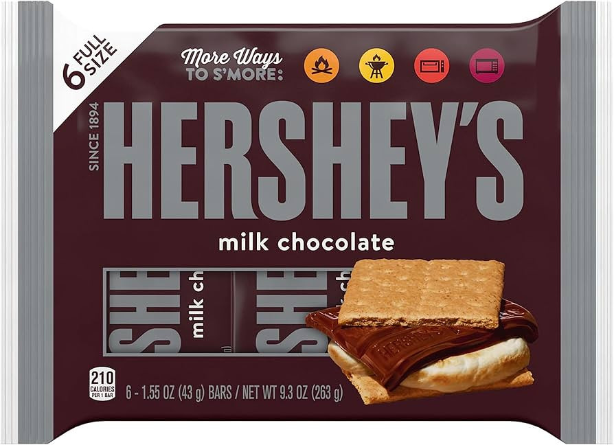 HERSHEY'S Milk Chocolate Candy Bars, 1.55 oz (6 Count) | Amazon (US)