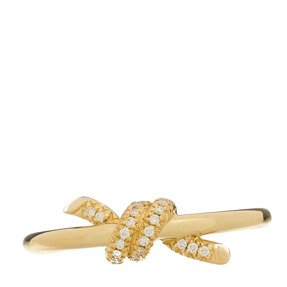 18K Yellow Gold Diamond Small Knot Ring 53 6.25 | FASHIONPHILE (US)