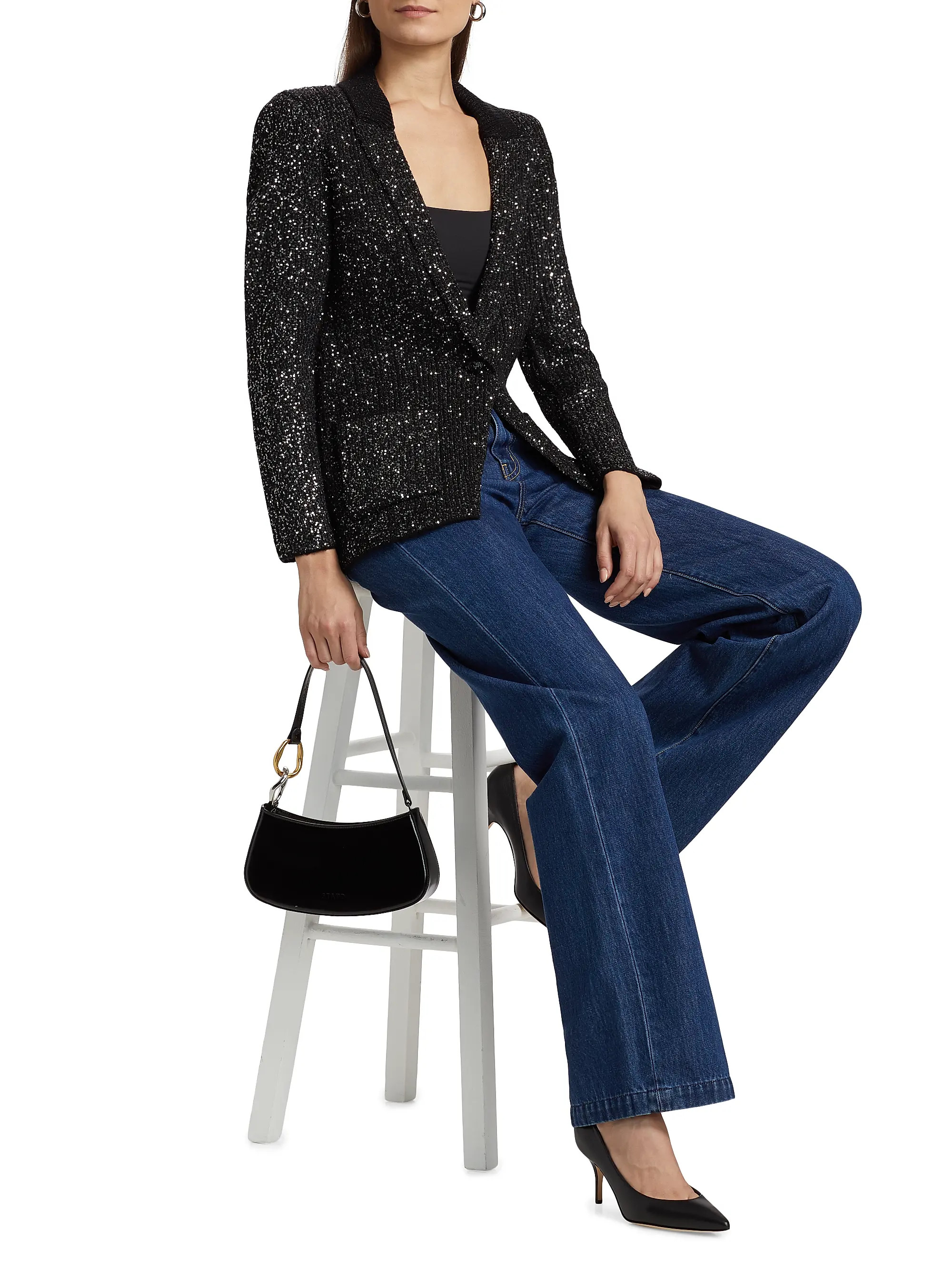Leonora Sequin Knit Single-Breasted Blazer | Saks Fifth Avenue