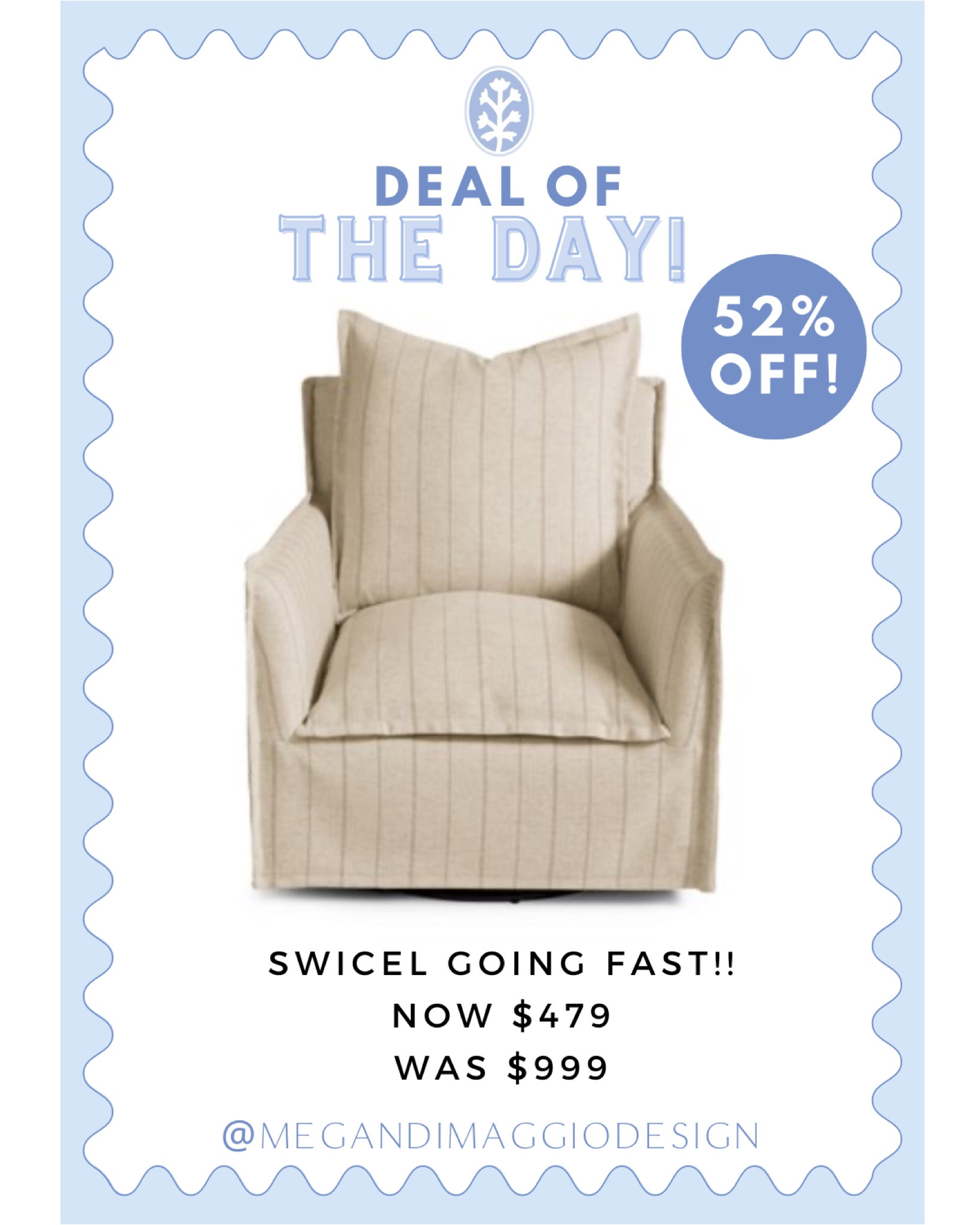 Wow!! Save 52% OFF this Serena & Lily look for less striped swivel chair!! 🤯🙌🏻 Already selling fast!! Marked down to under $500

#LTKFallSale #LTKSaleAlert #LTKHome