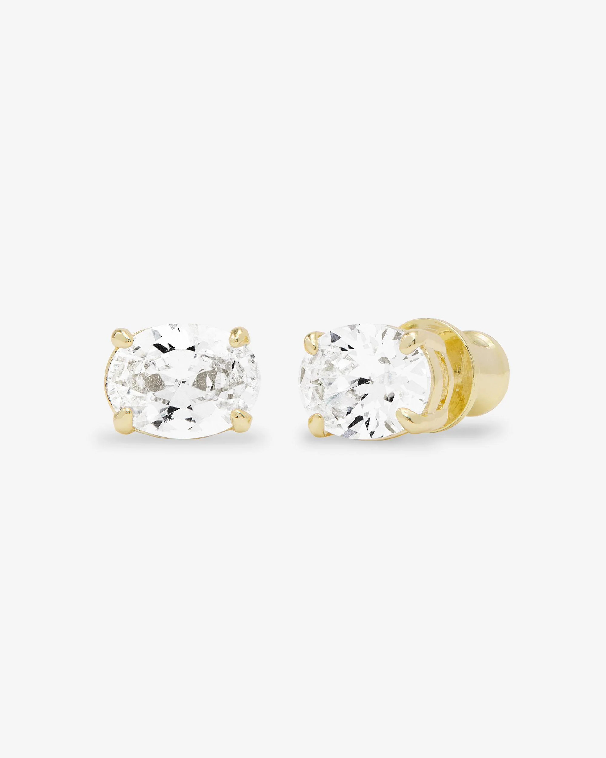 Hello Gorgeous 8mm Studs - Gold|White Diamondettes | Melinda Maria Jewelry